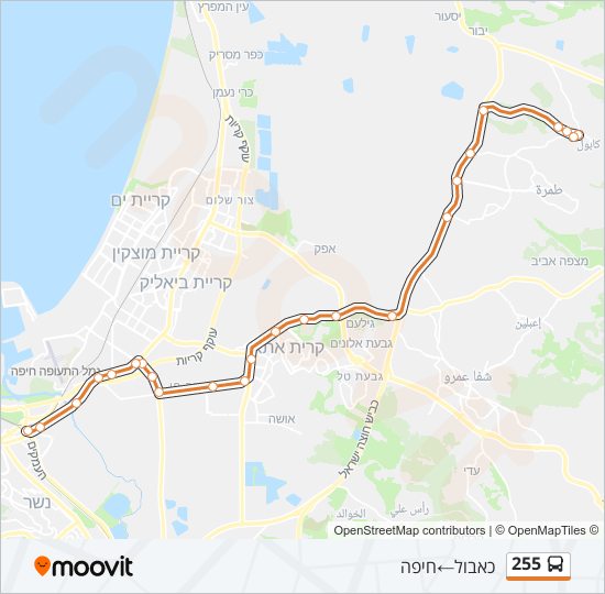 255 bus Line Map