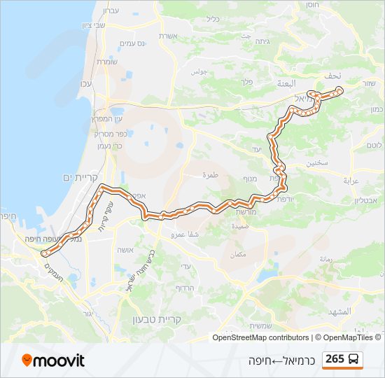 265 bus Line Map