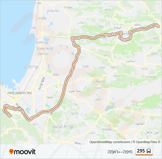 Автобус 295: карта маршрута
