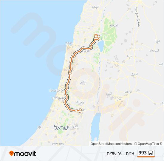 מפת המסלול של קו  993