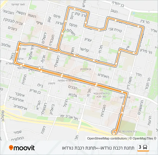 3 Bus Line Map