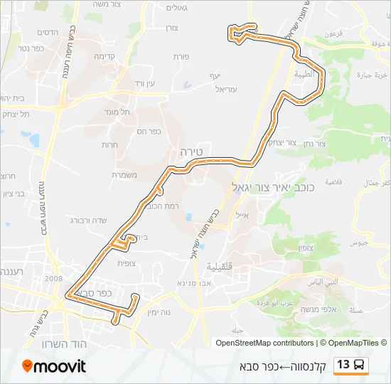 13 Bus Line Map