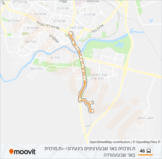 מפת המסלול של קו  46