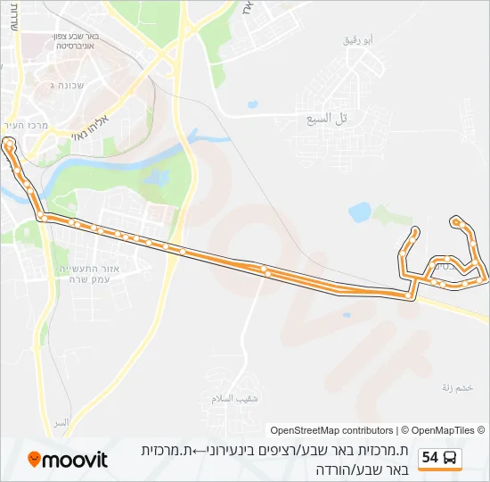 54 Bus Line Map