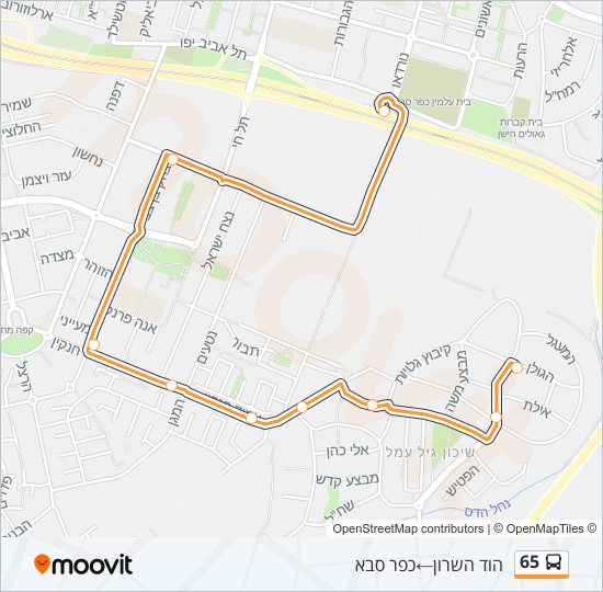 65 bus Line Map