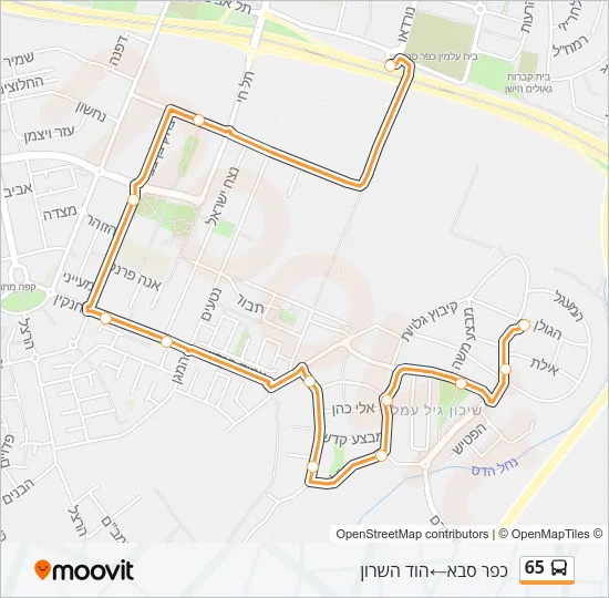 65 Bus Line Map