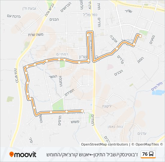 76 bus Line Map