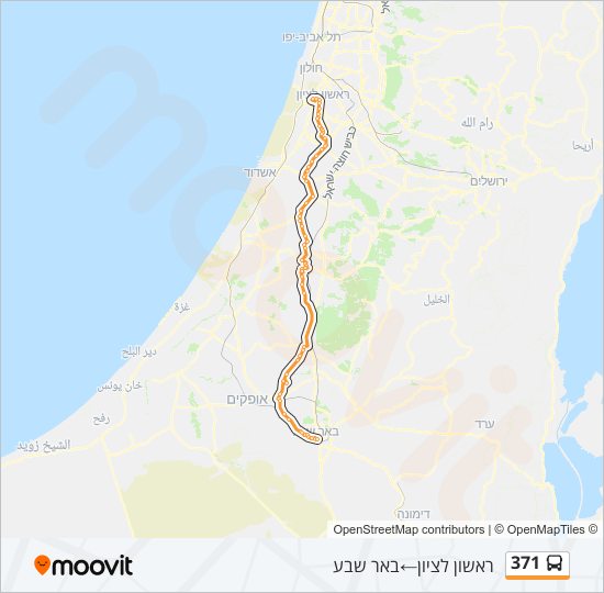 מפת המסלול של קו  371