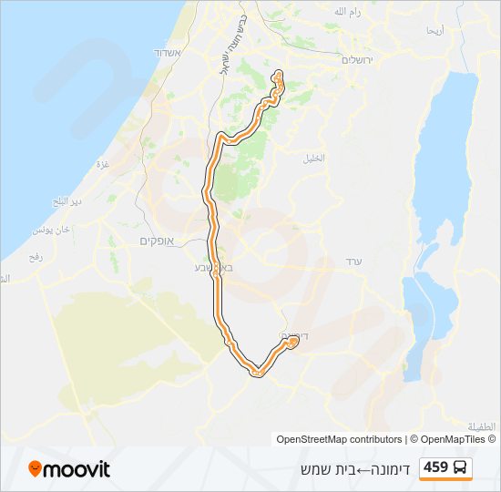 מפת המסלול של קו  459