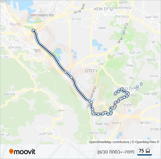 75 Bus Line Map