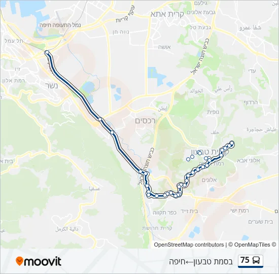 75 Bus Line Map
