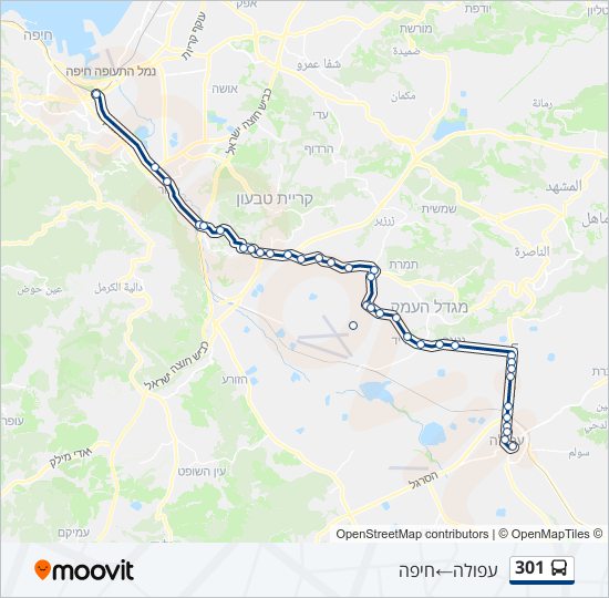 301 bus Line Map