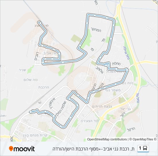 מפת המסלול של קו  1