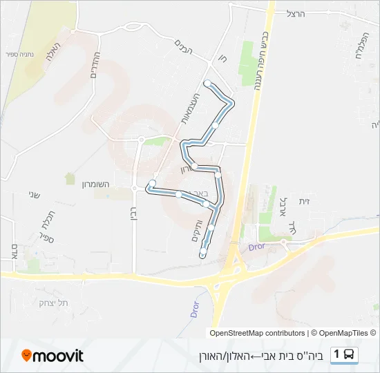 1 Bus Line Map