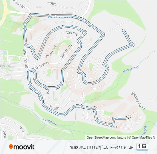 1 Bus Line Map