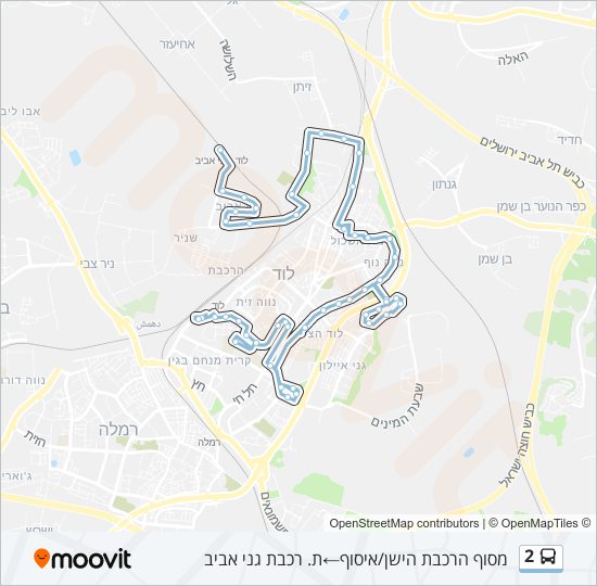 מפת המסלול של קו  2