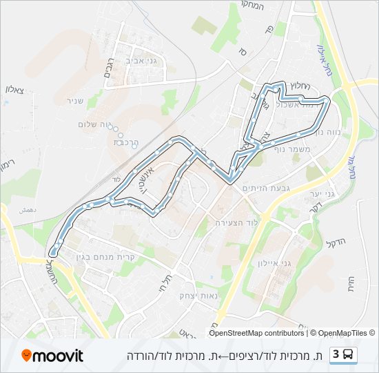 מפת המסלול של קו  3