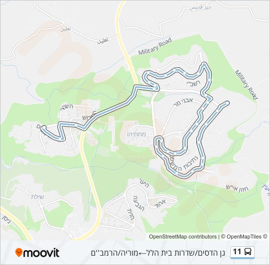 מפת המסלול של קו  11