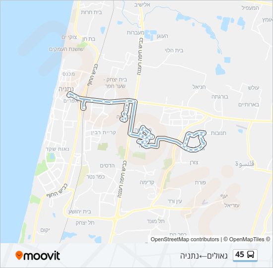 45 bus Line Map