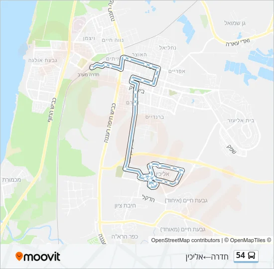 54 Bus Line Map