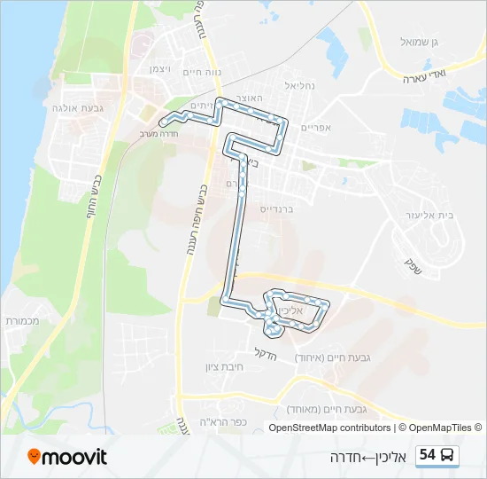 54 Bus Line Map