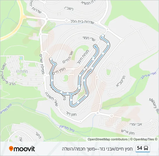 54 Bus Line Map