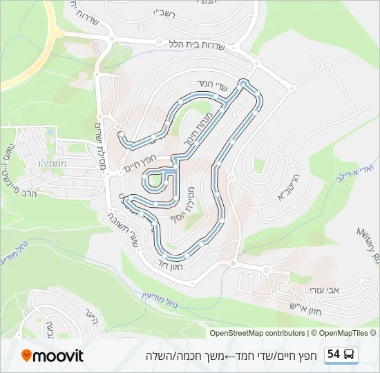 54 Bus Line Map
