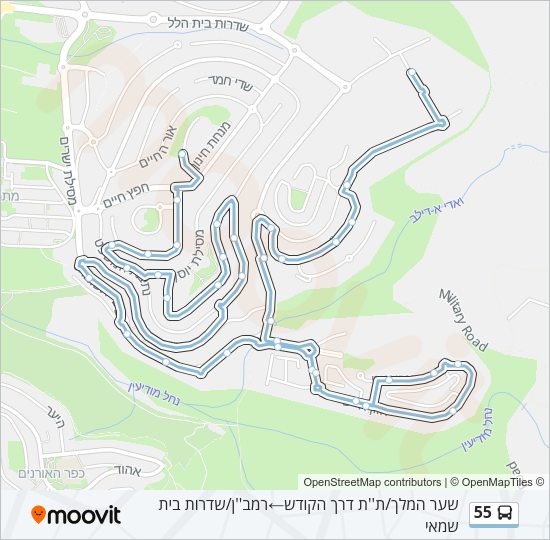 55 Bus Line Map