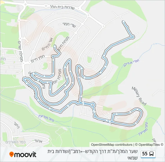 55 Bus Line Map