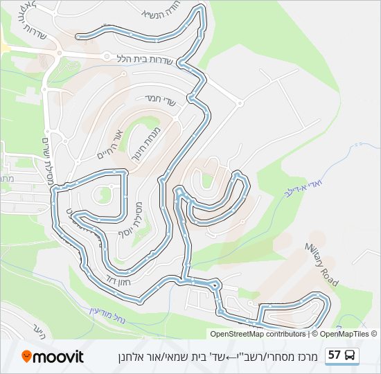 Автобус 57: карта маршрута