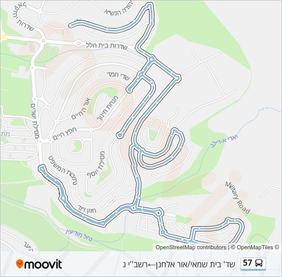 57 Bus Line Map
