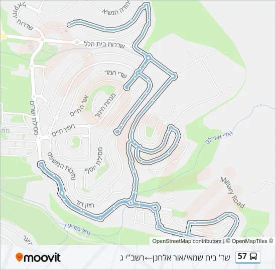 57 Bus Line Map