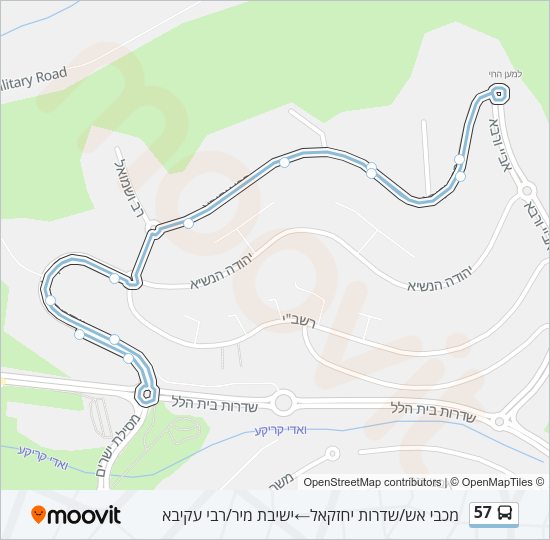 57 Bus Line Map