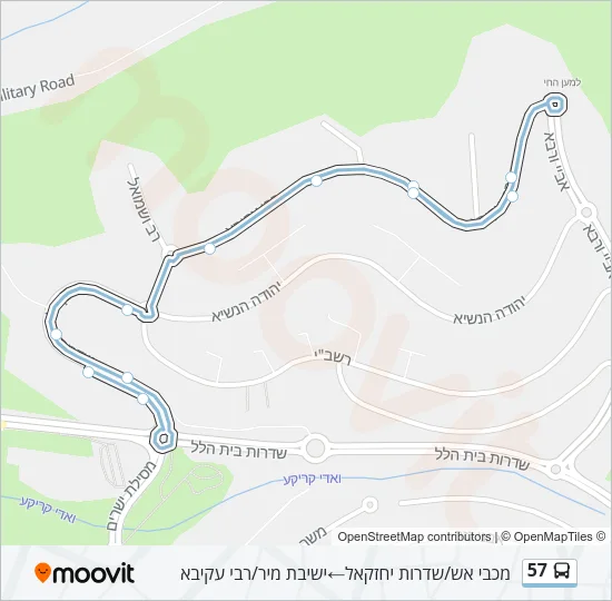 57 Bus Line Map