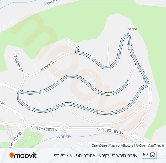 57 Bus Line Map