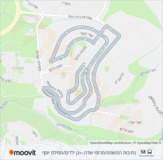 58 bus Line Map