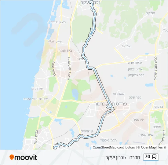 70 Bus Line Map