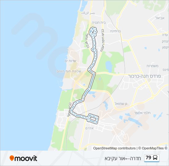 מפת המסלול של קו  79