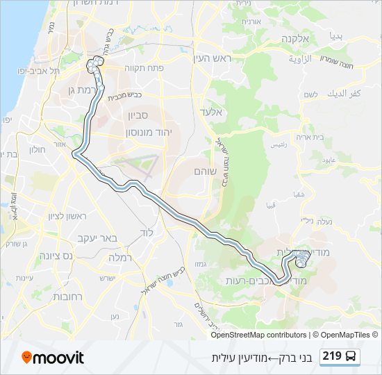 219 Bus Line Map