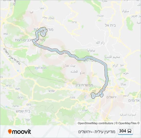 304 Bus Line Map