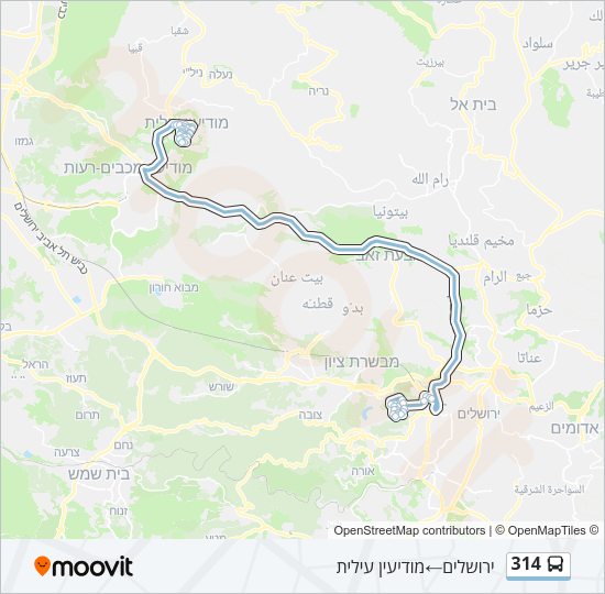 314 Bus Line Map