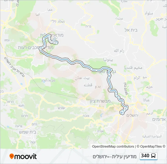 340 Bus Line Map