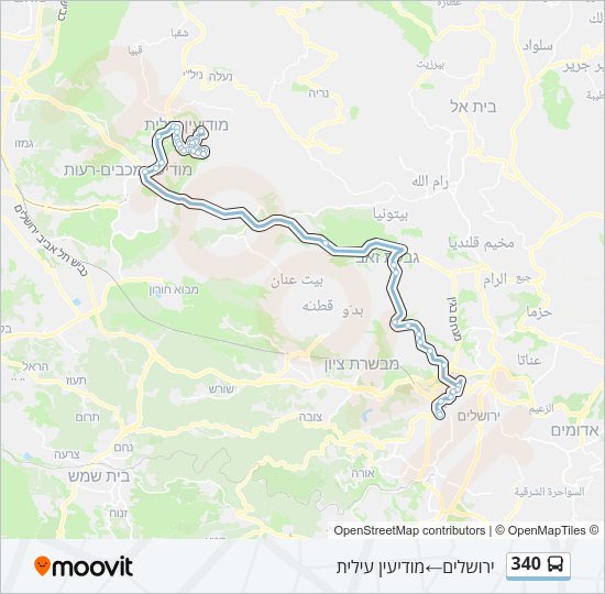 340 Bus Line Map