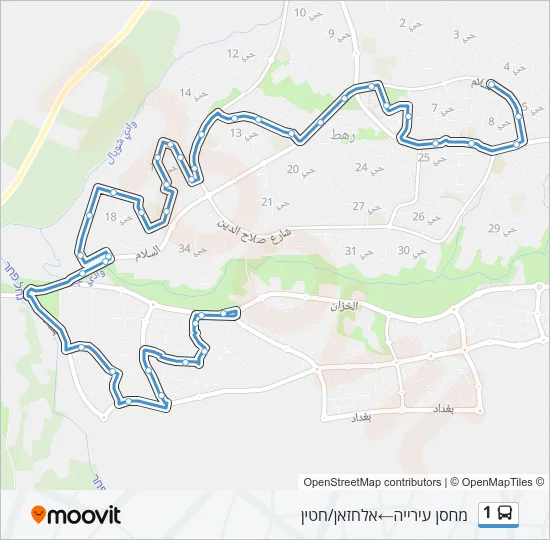 Автобус 1: карта маршрута