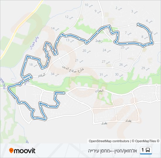 1 Bus Line Map