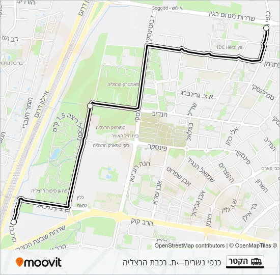 הקטר Shuttle Line Map