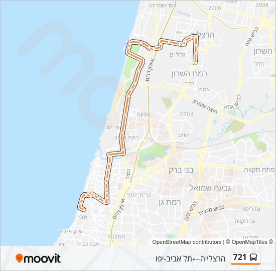 721 Bus Line Map