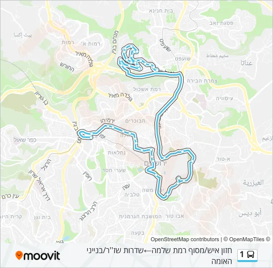 1 Bus Line Map
