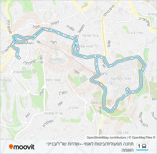 1 Bus Line Map