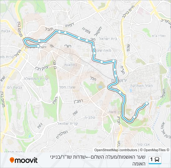 1 Bus Line Map